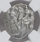 Calabria Tarentum Rare Taras Horse Dolphin Ngc Choice Silver Didrachm Coin D828