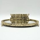 Gold Mirror Vanity Tray Lipstick Holder Hollywood Regency Vintage Filigree Read