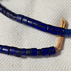 Old Czech  Tube Bead Cobalt Strand Of Beads Old Trade 22   