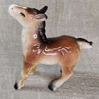 Vtg Wales Porcelain Brown   White Horse Japan W  Label 3 5   h Repaired Legs