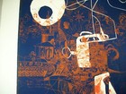  kaleidoscope  Adam Wurtz Signed Print 1968  15 5  X 15 5  Blue   Orange