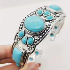 Brand New  Vintage Native American Navajo Silver Turquoise Stones Cuff Bracelet 