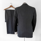 Vintage 1940s Salt   Pepper Dark Grey Wool 2pc Suit H c  Prange Co Tailored