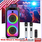 Jyx T8 Rechargeable portable Karaoke Machine Dual 6 5  Speakers W 2 Wireless Mic