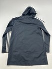 Adidas Jacket Womens Small Black Original 3 Stripes Hooded Full Zip Coat