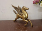 Flying Horse Sculpture Brass Mythical Pegasus Statue Bookshelves Showpiece Rd457