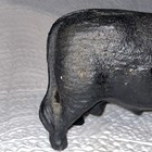 Vintage 4 5   x7    Cast Iron Penny Bank Cow Black Angus Heifer Figurine Statue    