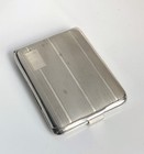 Antique 1929 Solid Silver Art Deco Engine Turned Case Gilt Business Card Holder