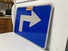 Authentic Traffic Road Street Highway Sign Blue 90 Degree Right 21  X 15  8-66