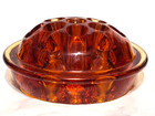 Vintage Amber  Glass 13 Hole Flower Frog  Pat  April 11  1916     Flaw