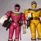 Lot Of 3 Vintage Power Rangers Zeo Red  Yellow  Blue Ranger 8    Figures Complete