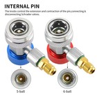2pcs R134a Quick Connector Adapter Coupler Ac Manifold Gauge Low high 1 4  Sae