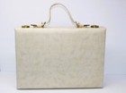 Vintage 1950-60 s Vinyl Briefcase With Fabric Lining   Pockets  Rare Great Cond 