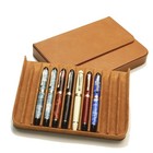 Handmade Leather 3 6 12 Slots Hard Fountain Pen Case Organizer Storage Box Gift