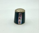 Vintage Shell Mother Of Pearl Thimble Inlay Stripes Alpaca Mexico Silver