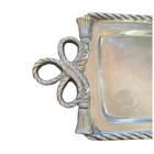 Tray Serving Dish Heavy Platter Unique Lily Fields Home Tassel Handles Metalware