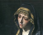 Our Lady Of The Tears Catholic Picture Vintage Art Print Antique Painting