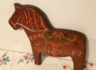Vintage Swedish Dala Horse Hanging Welcome Sign Nils Olsson Hand Painted Sweden