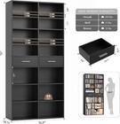 73  Bookshelf With Drawers 7-tier Double Wide Bookcase With 14 Open Book Shelves
