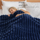 Fleece Throw Blanket For Couch  Super Soft Striped Jacquard