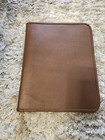Vintage Dopr Brown Faux Leather Zip Around 3 Ring Binder Portfolio Talon Zipper