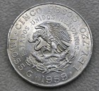 1959 Mexico 5 Pesos  a  o De Carranza  - Large  720 Silver Coin - Km 471 