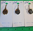  3  Vintage 3 4  La Vogue Decorative Zipper Pulls 1-gold 2-silver Nos-s526