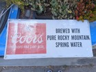 Vintage 36 x 16 5  Large Coors Beer Sign Tin With Patina Breweriana Man Cave