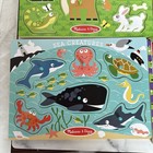 Lot Of 5 Wooden Peg Puzzles Melissa   Doug Zoo Farm Sea Animals Pets Dinosaurs
