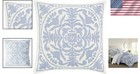 Home D  cor Accent Pillow - Blue Medallion Embroidery  18x18 