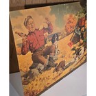 Vintage 1952 Falstaff Beer Advertising Sign Hunting Dogs Breweriana 30x24