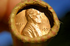 1970 S Lincoln Cent Original Bank Wrap Roll Virg Marshall Obw Penny Roll