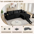 4-seat Modular Sectional Sofa Couch W  Side Pocket  Cup Holders   Plump Pillows