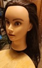 Long  Brown Hair Mannequin Head Hairdresser Training Cosmetology Clamp