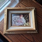 Ornate Gold Gilt 5x7 Picture Frame Linen Liner Baroque Rococo Wall Decor Vtg