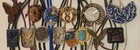 Vintage Lot Of 14 Metal Bolo Ties  Nice Different Designs  Eagle  Bull  Masons