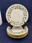 Set Of 6 Lenox Dimension Fine China Holiday Christmas 8-1 4  Salad Plates Usa