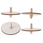  4 Pcs Wooden Spinning Top Toy Gyroscope For Kids Crafts Child Tops
