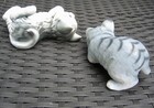 Vintage Pair Of Grey Stripe Cats