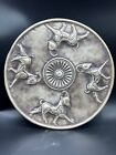 Near Eastern Antiquities Rare Ancient Old Pure Sliver Sassanian Plate With Ram
