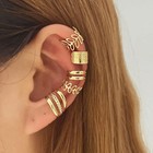 24 Pcs Gold Silver Hair Braids Dreadlock Non-piercing Ear Clip Beard Beads    