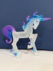 Frosted Glass Unicorn Figurine Blue Purple Mane Tail Fantasy Statue