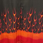 Elliot Sport Vintage Black Flames Short Sleeve Button Up Camp Shirt Men   s Size L