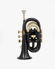 Pocket Trumpet Black Brass Plated With Mouthpiece Case