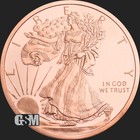 1 Oz  Solid  999 Fine Copper Round - Walking Liberty - Golden State Mint