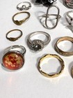 Lot Of 18 Fashion Rings Cocktail   Vintage Bands Mixed Materials Sizes   Styles