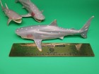 Spotted Gray Whale Shark Family Father Mother   Baby Child Fish Toy Figure Lot