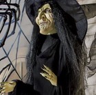 Grandin Road Lifesize Evette Witch 75  Halloween Prop W  Glowing Eyes - New