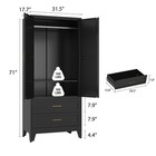 Metal Armoire Wardrobe Closet With Hanging Rod 71   Metal Wardrobe Cabinet