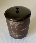 Antique Japanese Silver Bamboo Painted Tea Caddy